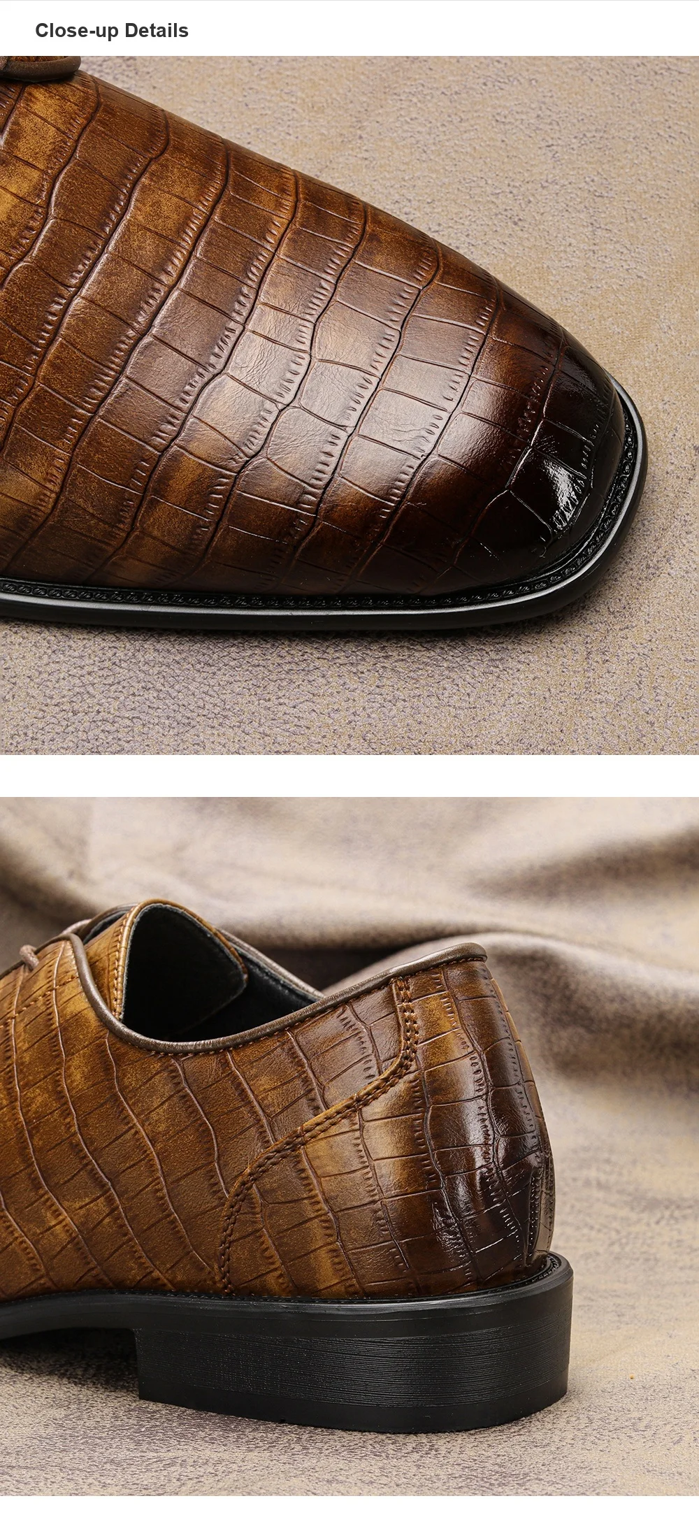 Zapatos de cuero para hombre, elegantes, cómodos y formales para negocios.