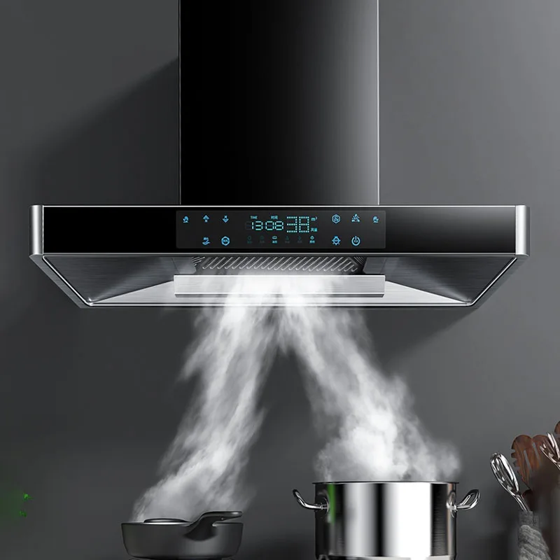 Range Hood Home Kitchen Touch Type Top Suction Type Automatic Cleaning Range Hood Gas Stove Package