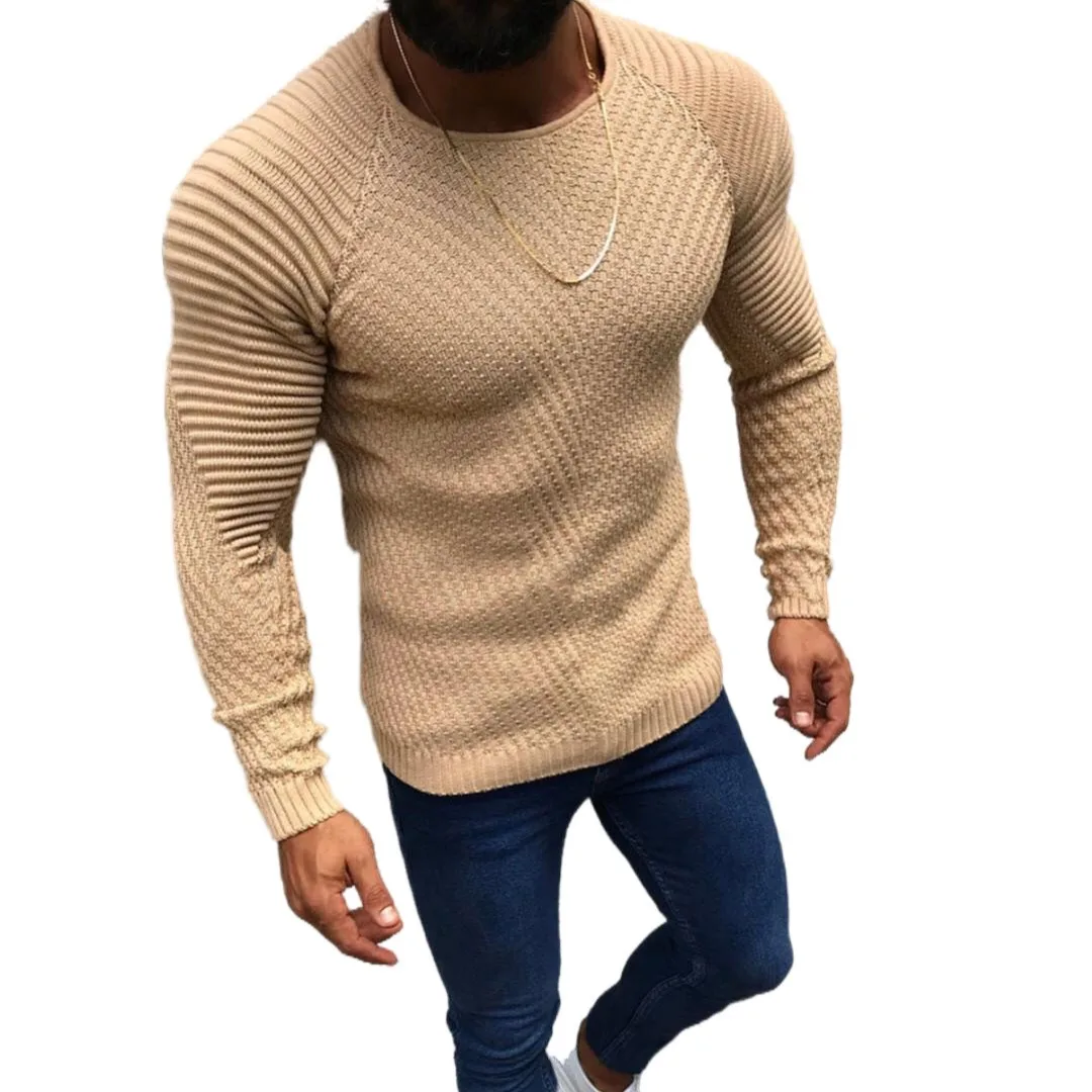 New Arrivals Pullover Men O-neck Solid Color Long Sleeve Warm Slim Sweaters Men Men's Sweater Male Clothing