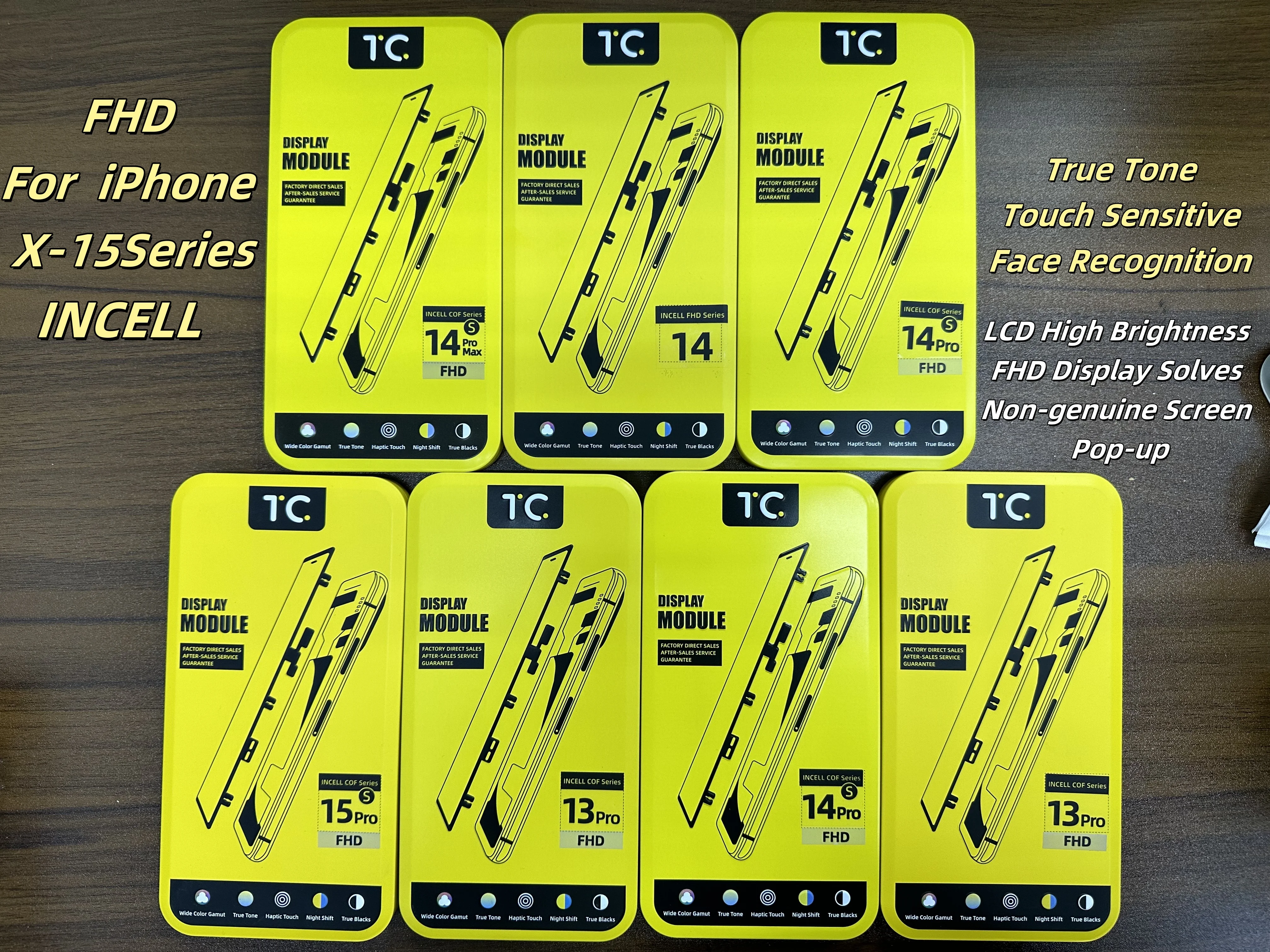 TC Incell LCD dla iPhone X XR 11 Pro Max 12Pro 14 15 13Pro 14Pro 15Pro Max dla iPhone Zespół zamienny ekranu bez martwych pikseli