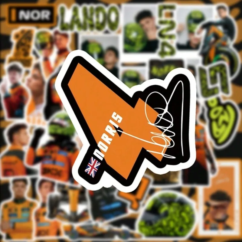 59PCS Lando Norris racing-themed sticker set–Waterproof Vinyl Decals for Laptop, Water Bottle, Suitcase, Car, Helmet, Skateboard - view 4