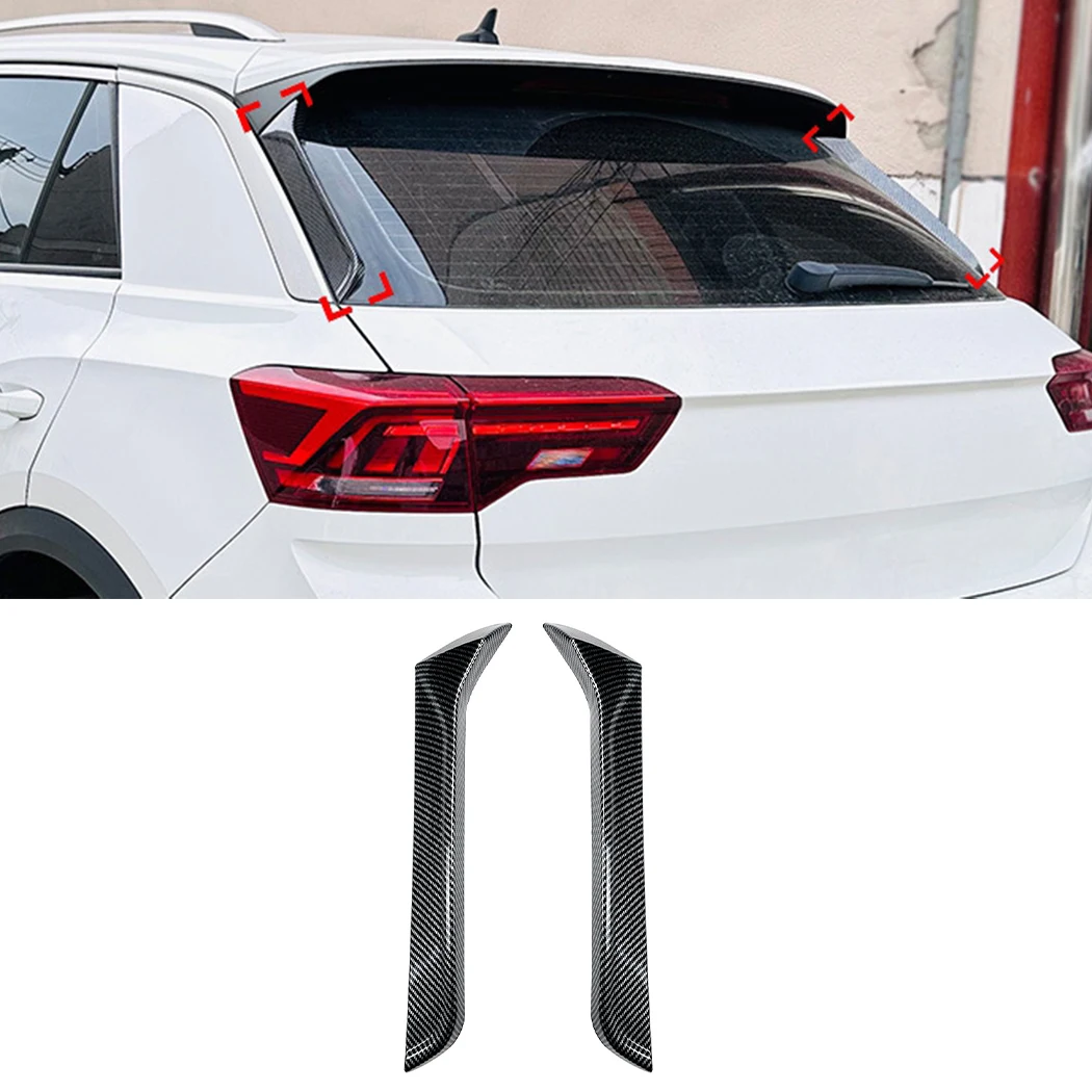 Car Rear Window Spoiler Side Wing Cover Trim For VW T-ROC SUV A11 MK1 R R-Line TSI TDI 2017 2018 2019 2020 2021 2022-2024