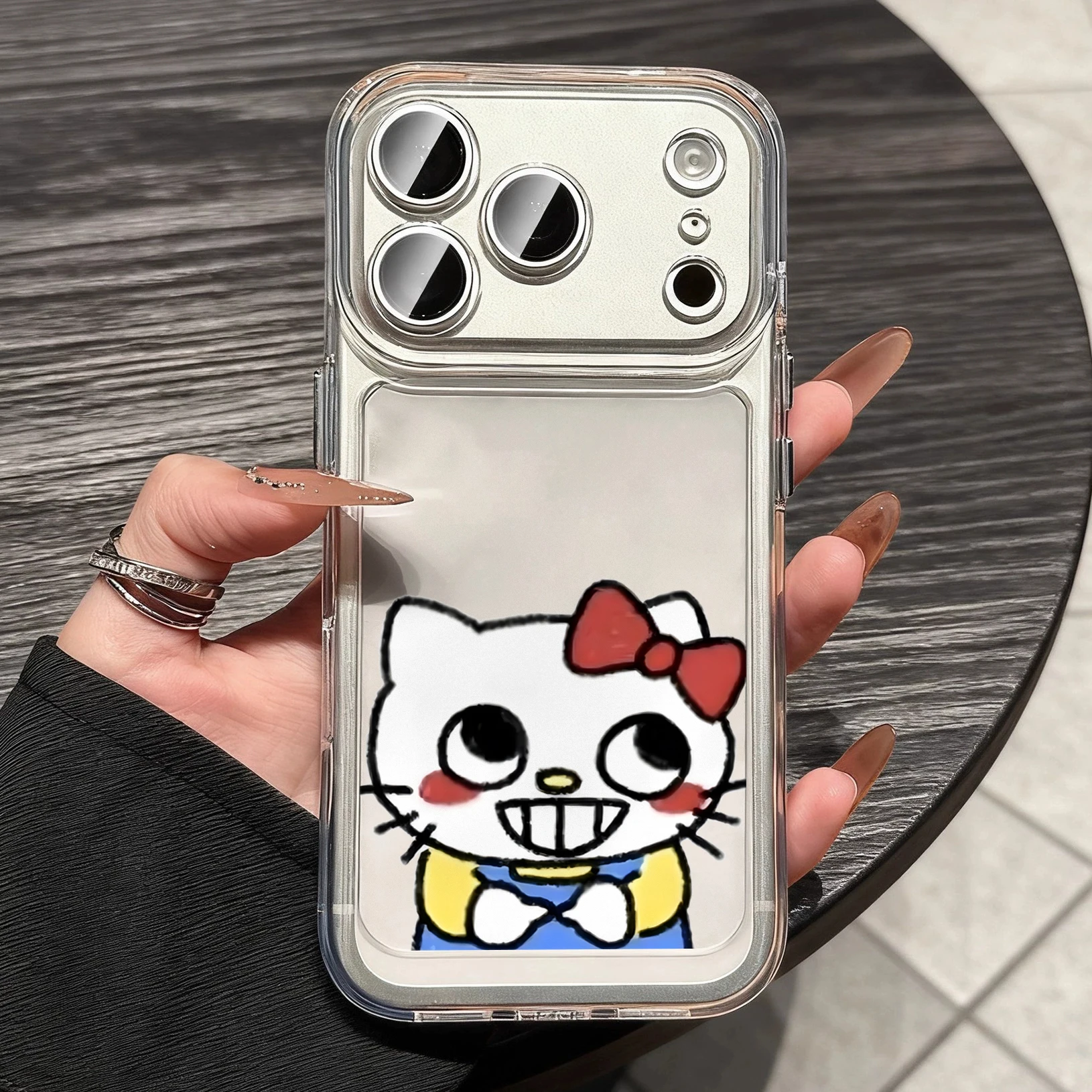 

Miniso Funny Hello Kitty Cat Meme Clear Phone Case For iPhone 17 Pro Max 14 12 13 11 16 15 17 Pro Max Plus Cute Shockproof Coque