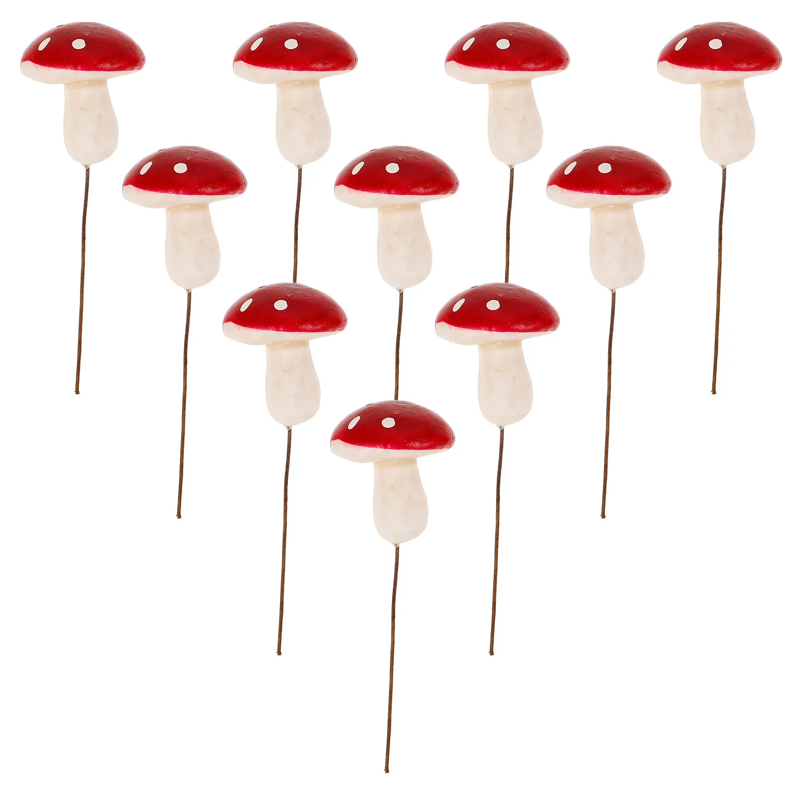 12 pezzi 32MM decorazioni per prato esterno inserto per palo da giardino cortile fungo segno schiume artigianato accessori realistici fai da te