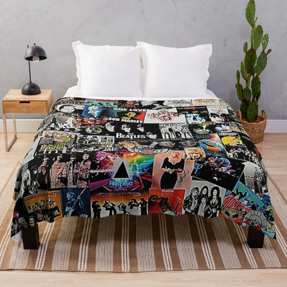 

Rock CollageThrow Blanket microfiber blanket blanket wool quilt blanket retro Fleece blanket