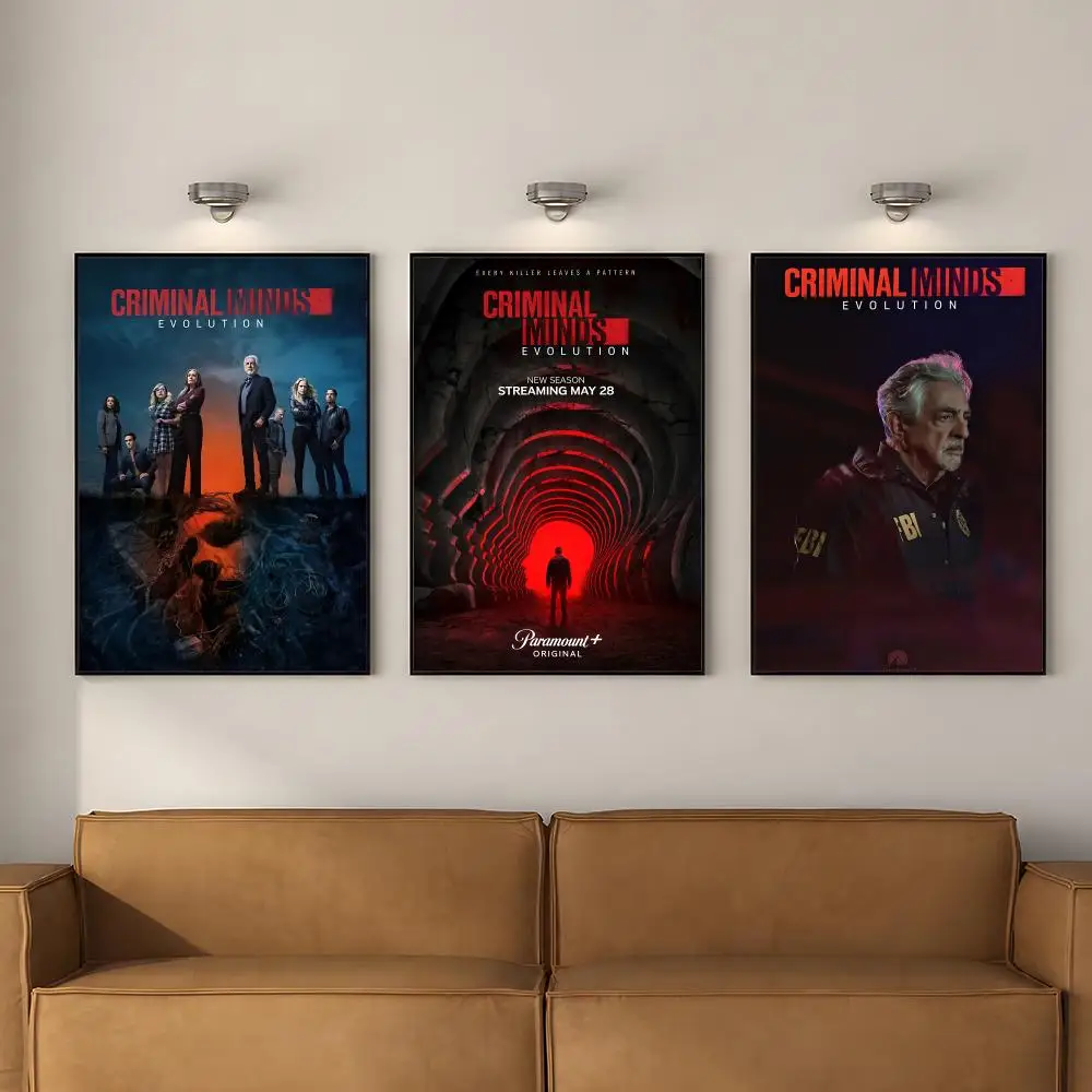 Series C-Criminal M-Minds E-Evolution Poster PP Self Adhesive Decorative Poster Waterproof Waterproof for Apartment Bedroom