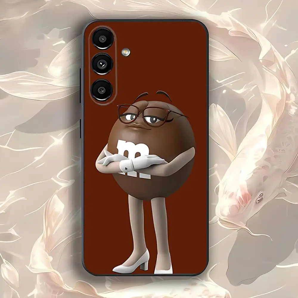 Custodia per telefono MM con chicchi di cioccolato per Samsung Galaxy A73,31,32,72,41,53,52,71,22,5G,Nota,J7,8,9 Cover morbida nera