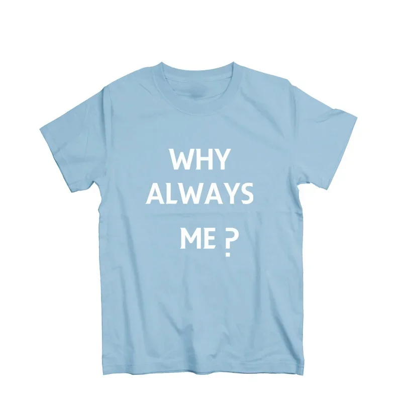 WHY ALWAYS ME Retro-T-Shirt mit Buchstabenaufdruck und kurzen Ärmeln für Damen im Sommer, locker und vielseitig – Detail 3