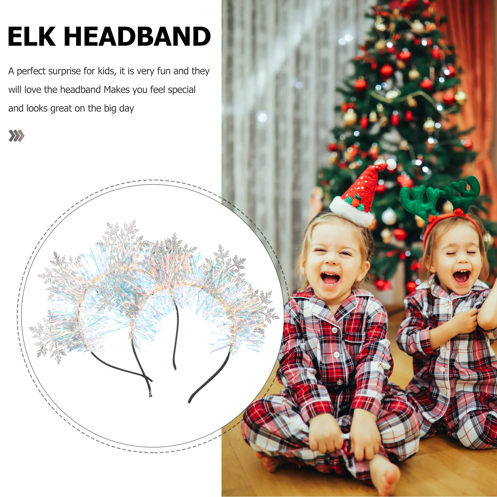 

2pcs Snowflake Headband Christmas Hair Accessories For Holiday Party Festival Decor Xmas Headdress Snowflake Hair Hoops