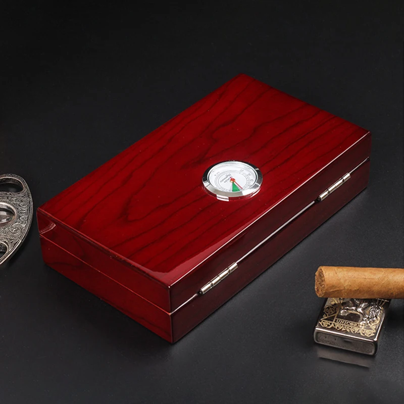 

Portable Cedar Wood Moisturizing Cigar Case - 4 Cigars Per Pack With Hygrometer - Cigar Storage And Carrying Case - Gift For Men