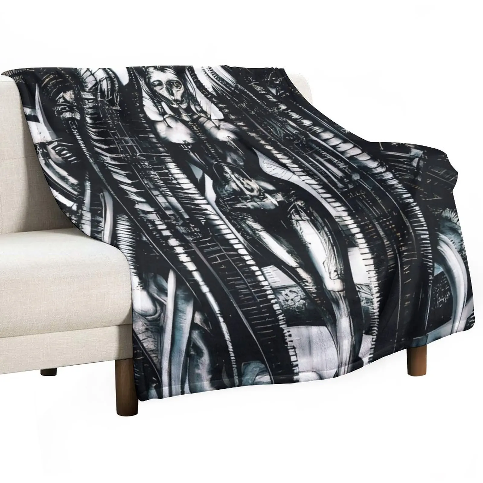 HR Giger Lilith Steampunk Throw Blanket Blanket Luxury Sleeping Bag Blanket For Sofa Fluffy Soft Blankets