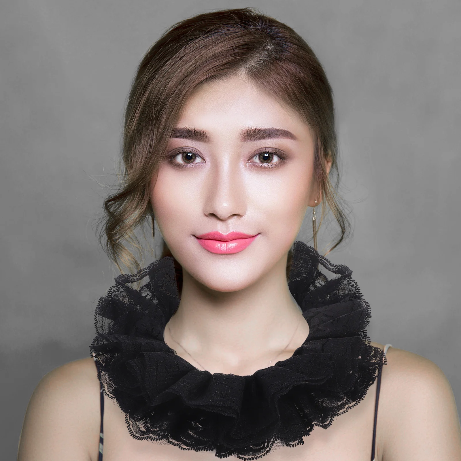 

1 комплект, комплект манжет с кружевным воротником и рюшами в викторианском стиле, изысканные рукава на запястье для тематических мероприятий, воротник с рюшами на шее