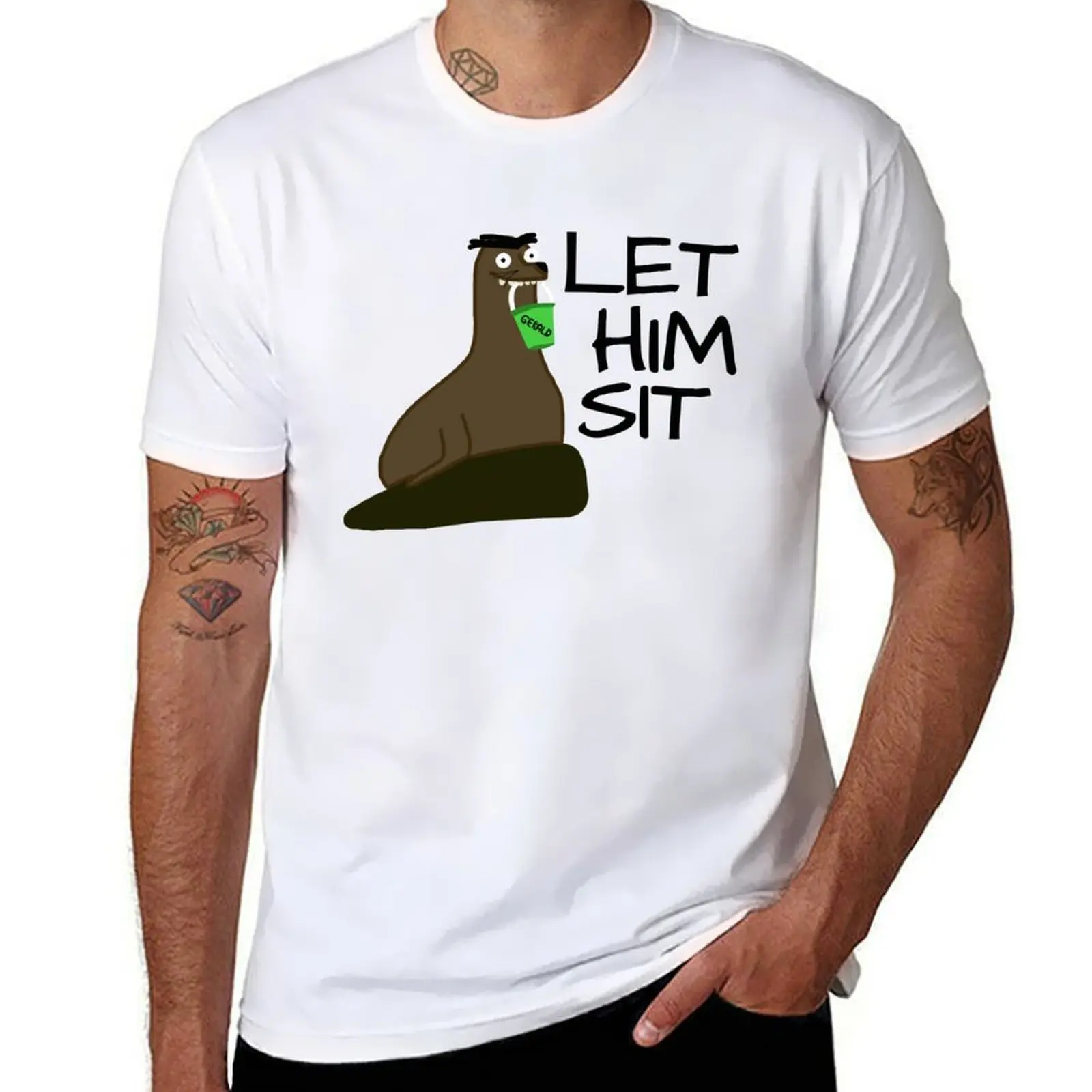 Let Gerald Sit T-Shirt Basic Comfort Fit T-Shirt for Men