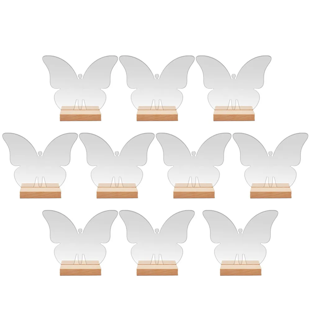 10 set Butterfly Acrylic Table Signs Seating Reserved Wedding Banquet Decorative Delicate Seating Chart Party Supplies Seat - view 6