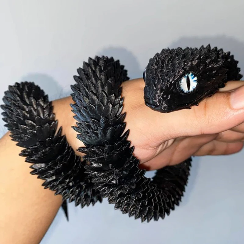 レインボースネークデザインオーナメント,3Dプリントジョイント,モバイルハンド,デスクトップオーナメント,動物モデルおもちゃギフト