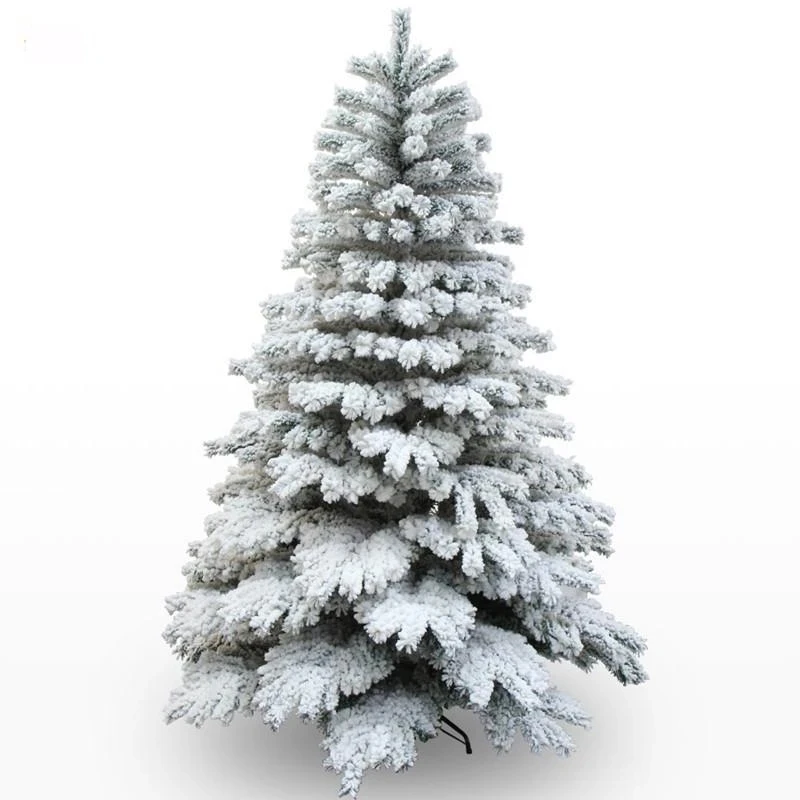 

White Flocking Snowflake Christmas Tree for Home Office Party Decoration 120/150/180cm 3 Sizes Available Easy Assembly Xmas Tree