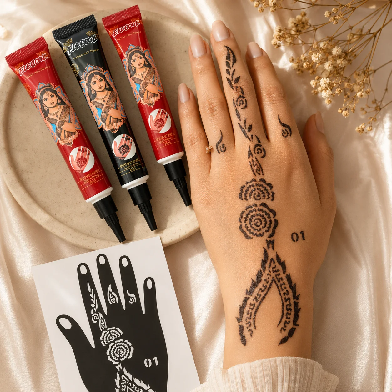 pacote-com-3-tintas-temporarias-para-tatuagem-com-estenceis-para-maos-kit-diy-de-tatuagem-estilo-henna-para-maos-conjunto-facil-de-arte-corporal-para-festas-e-festivais