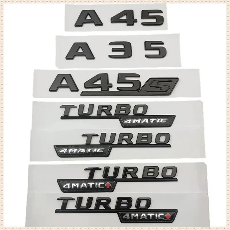 

3D ABS Chrome For A Series AMG W177 W176 A35 A35S A45 A45S TURBO V8 BITURBO 4MATIC Car Trunk Letters Emblem Badge Accessories