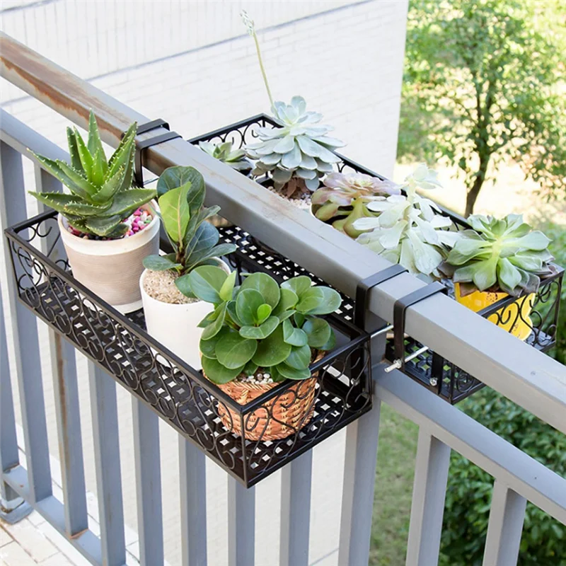 A25F-Home Storage Rack Suitable For Garden Balcony Corridor Flower Pot Rack Plant Rack Plant Storage Railing