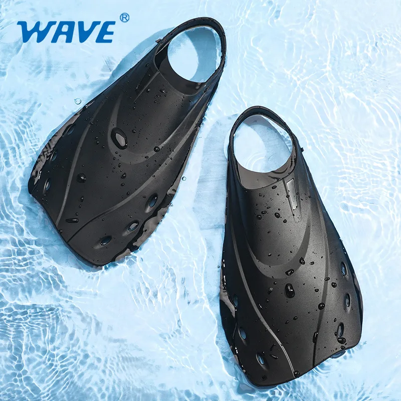 

WAVE Adult Swimming Foot Covered Diving Fins Freestyle Snorkeling TPR Swimming Training Short Flippers Swimming Costume