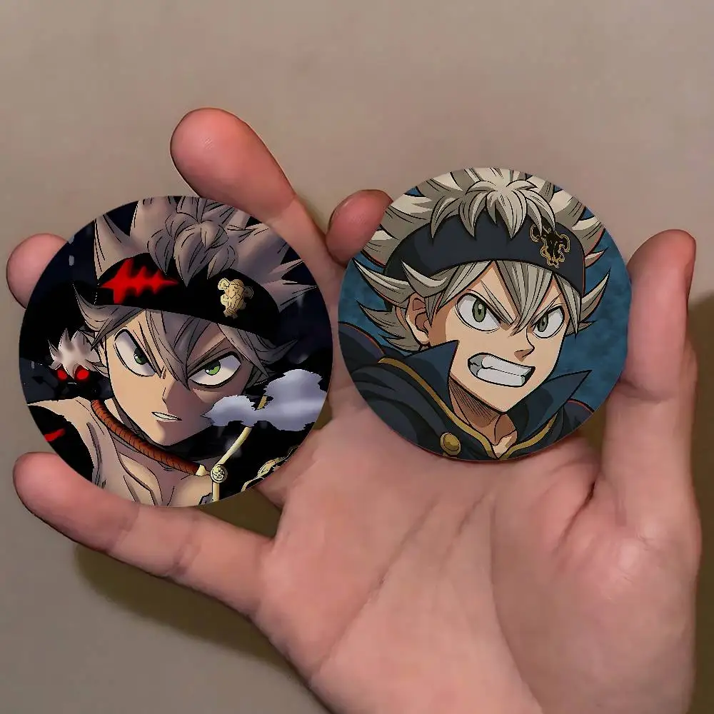 Asta B-Black Clover Badges Peripheral Lapel Pins Tinplate Round Brooch For Shoulder Bag Accessories Souvenir Gifts view 3