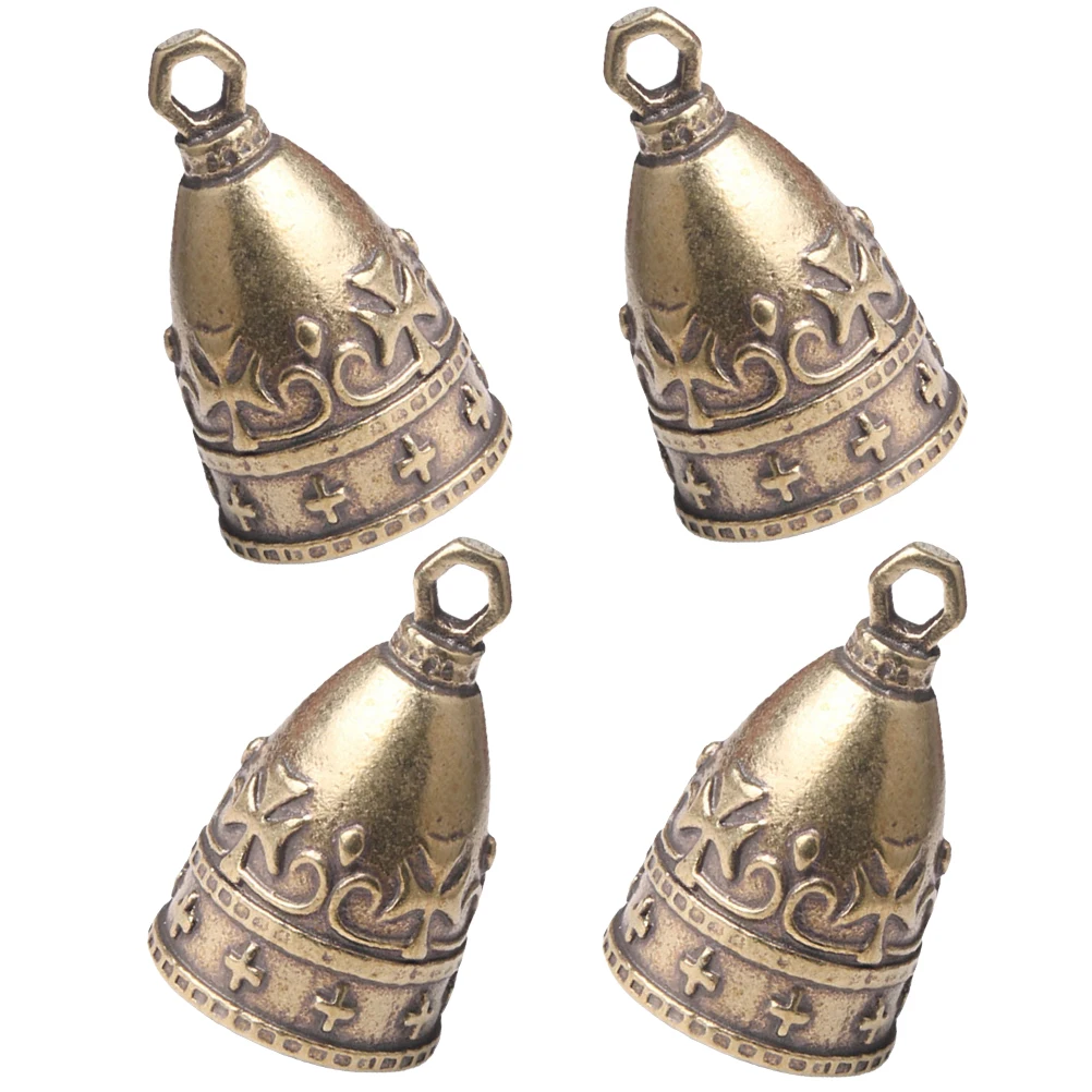 

4Pcs Decorative Copper Bells Vintage Style Bell Charms for DIY Wedding Christmas Tree Festival Crafting Accessories