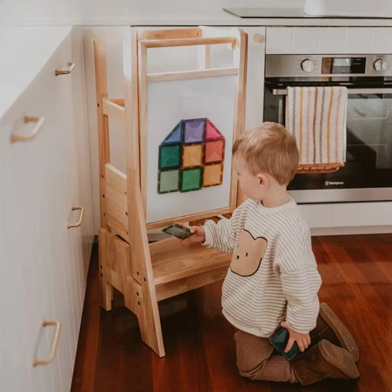 Xiair Kitchen Footstool Children and toddlers Footstool Stand Tower Study Stool Bathroom and kitchen with safety railing