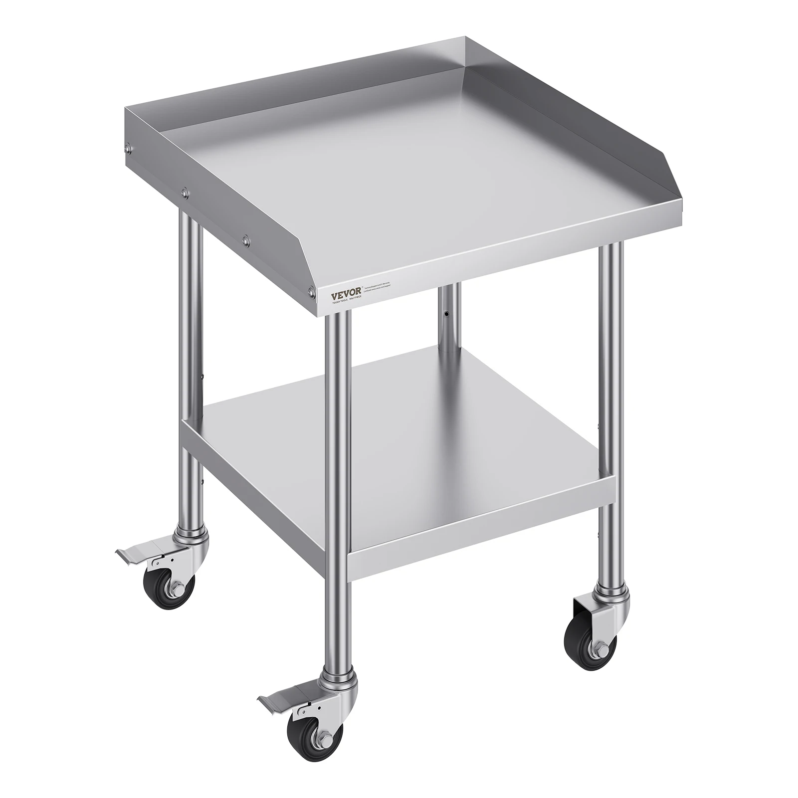 SucceBuy Stainless Steel Work Table Commercial Food Prep Worktable with 4 Wheels Heavy Duty Prep Worktable for Restaurant Home