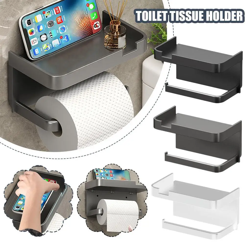 Toilet Tissue Holder Non Punching Bathroom Mobile Phone Holder Toilet Toilet Rack Storage Paper Paper Roll Toilet Paper X5S8