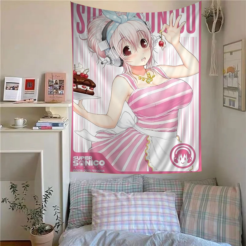 ديكور المنزل سوبر سونيكو مانغا الكلاسيكية أنيمي نسيج الجدار الشنق الديكور المنزلية الجدار الشنق نسيج غرفة المعيشة نسيج #4