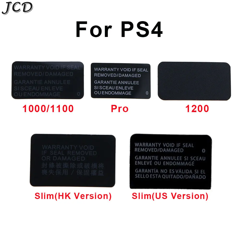 JCD 2pieces Label Sticker For PS4 Pro Slim 1000 1100 1200 2000 Console Housing Seals Tamper-Proof Label Warranty Repair Sticker