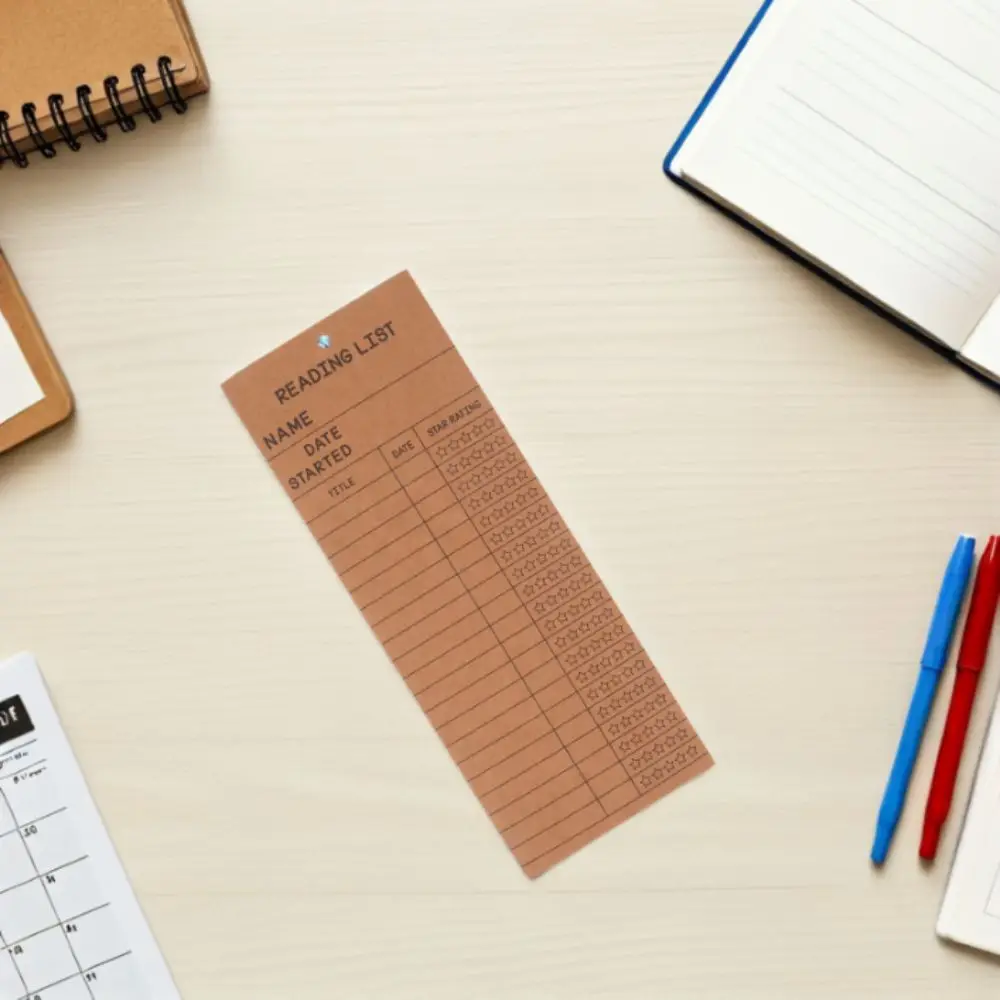 50pcs Kraft Paper Bookmark Tassel Embellishment Paper Card Kraft Paper Bookmark Reading Tracker Page Marker