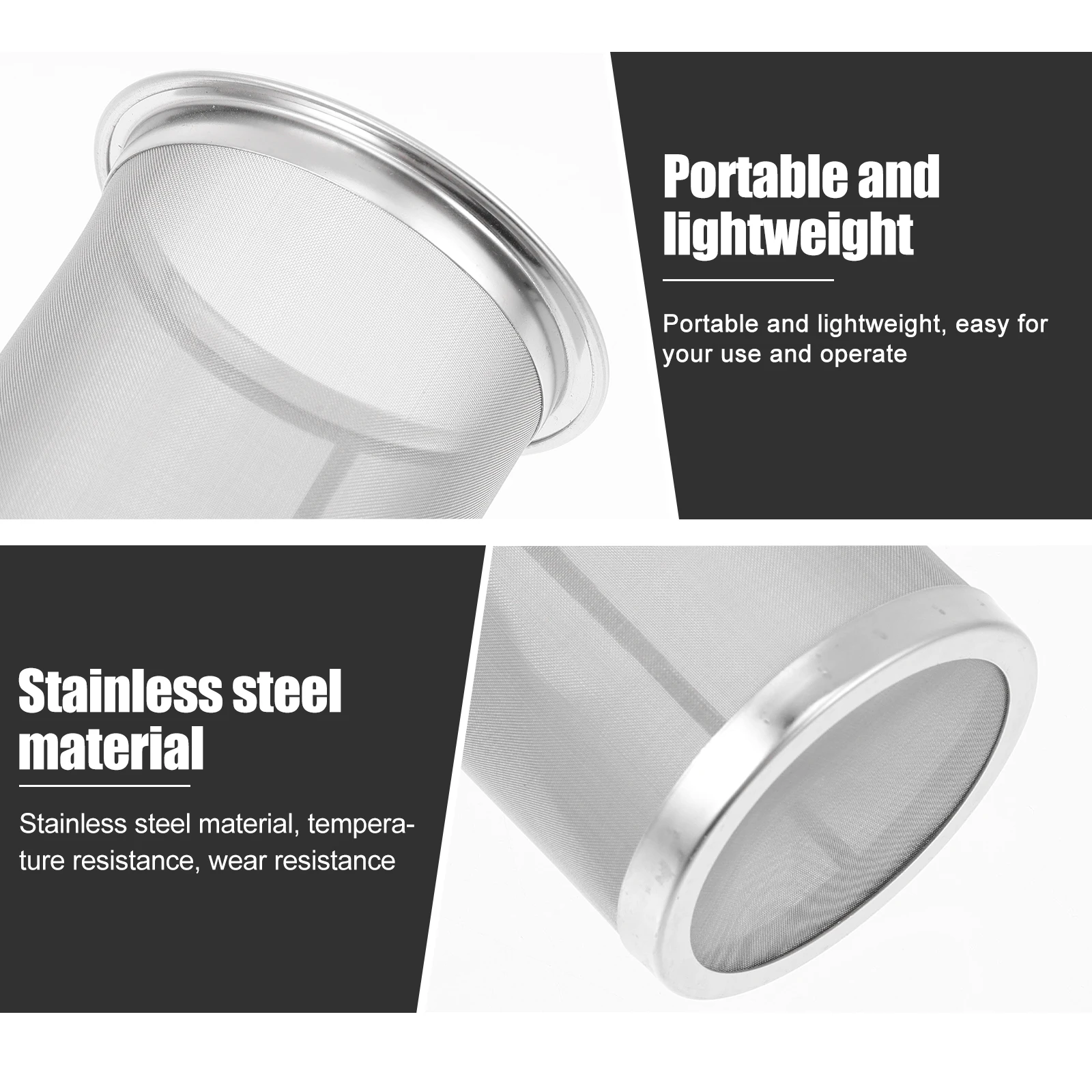 

Reusable 10 5x22cm Coffee Filter Stainless Steel Cold Brew Strainer Beer Filter Barrel Mason Jar Net