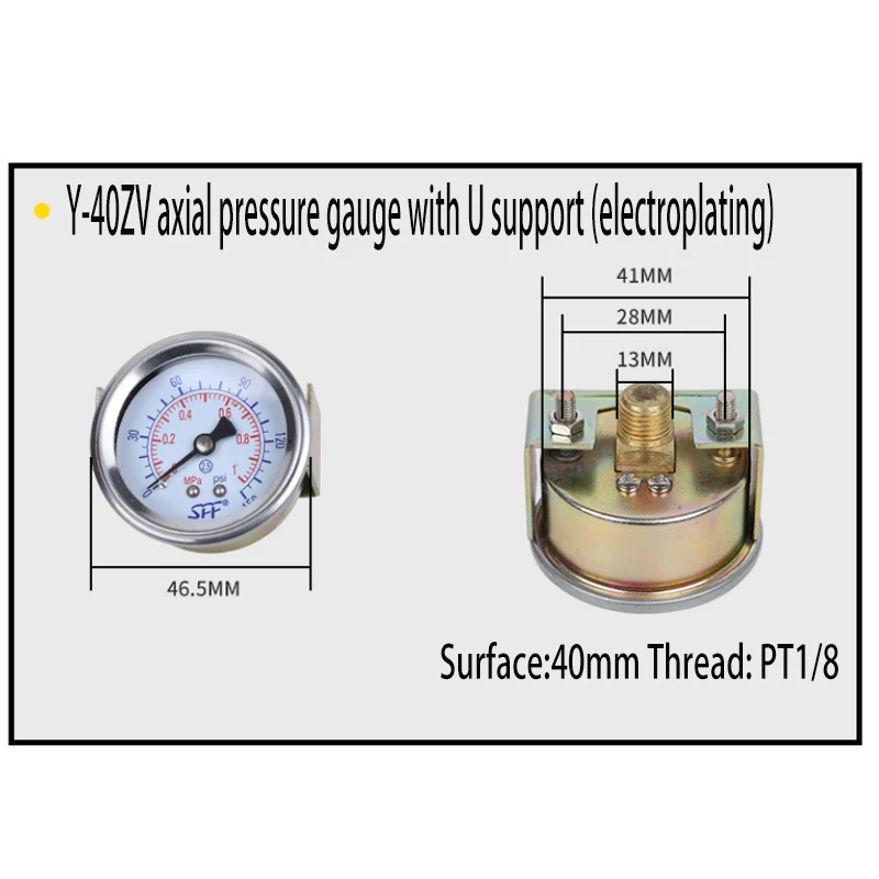 Pneumatisches Luftdruck-Y-40 50 60ZU Axial-SFF-Manometer mit Halterungsmontage – Detail 8