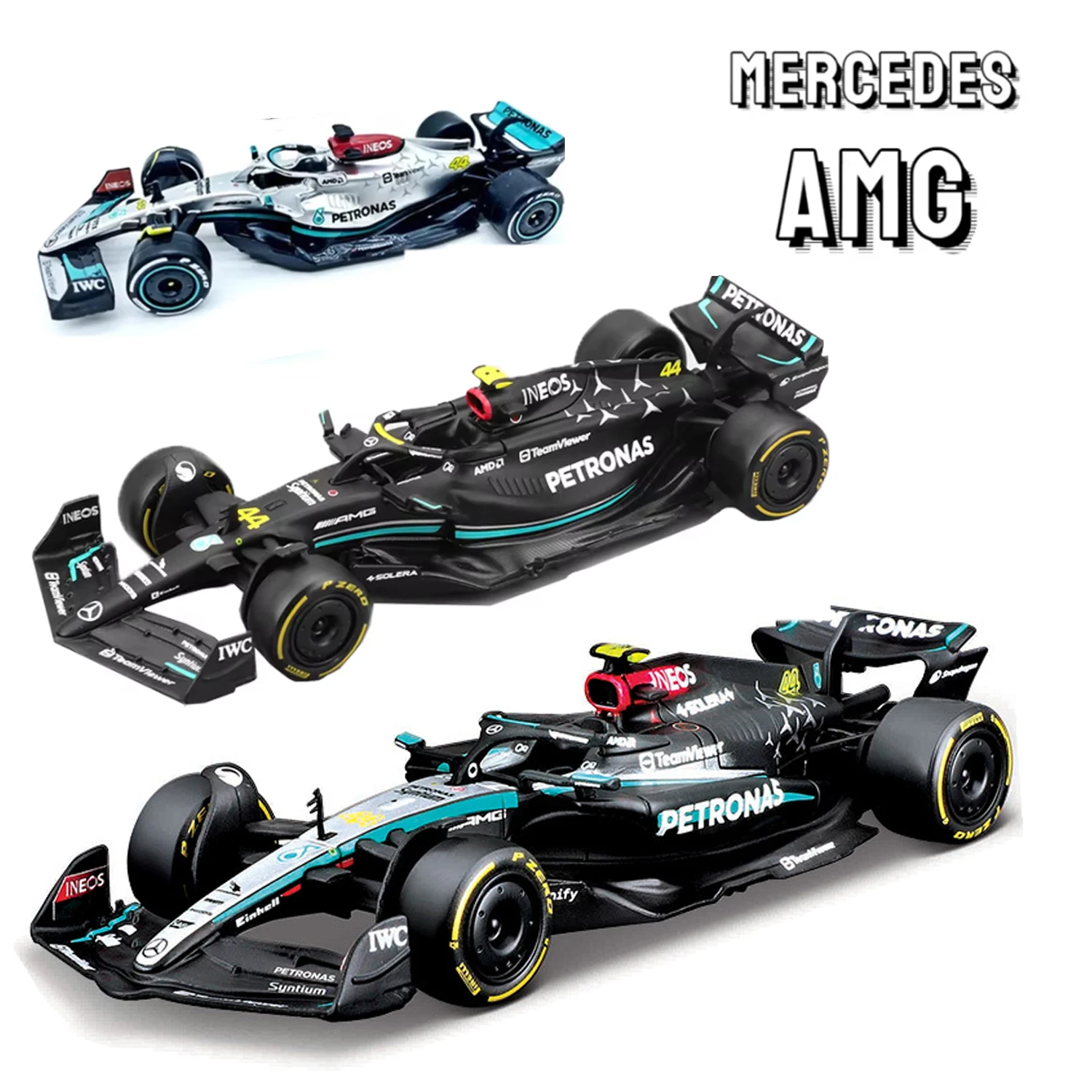 

Bburago 1:43 F1 Mercedes-AMG Полный спектр W13 # 44 # 63 W14-44/63 W15-NO.44 No 63 Модель игрушечного автомобиля из сплава, супер формула, литой режим
