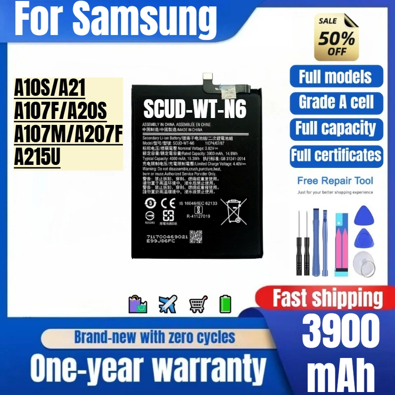 Batería de Repuesto SCUD-WT-N6 de Alta Calidad y Capacidad para Teléfonos Samsung A10S/A21/A107F/A20S/A107M/A207F/A215U con Herramientas