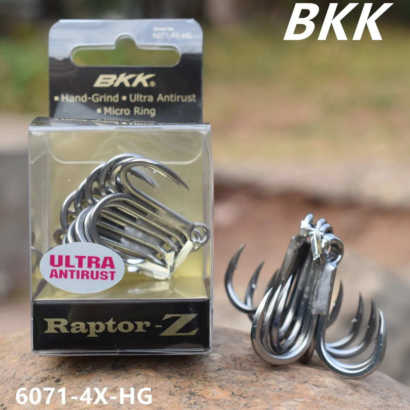 5Packs BKK Raptor-Z 6071-4X-HG Treble Fishing Hooks 4# 2# 1# 1/0# 2/0# 3/0# 4/0# 5/0# Sea Fishing Big games Anti-Rust Coating