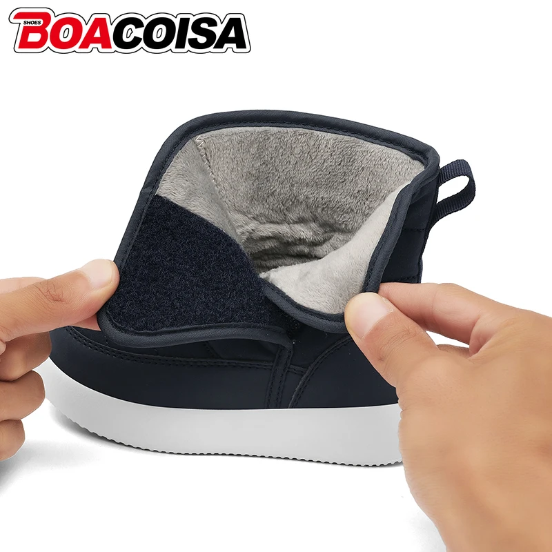 Sepatu Bot Salju Anak-anak Hangat Musim Dingin Sepatu Kasual Anti Selip Tebal Tahan Air untuk Anak Laki-laki Perempuan Sepatu Kets Anak Luar Ruangan Katun