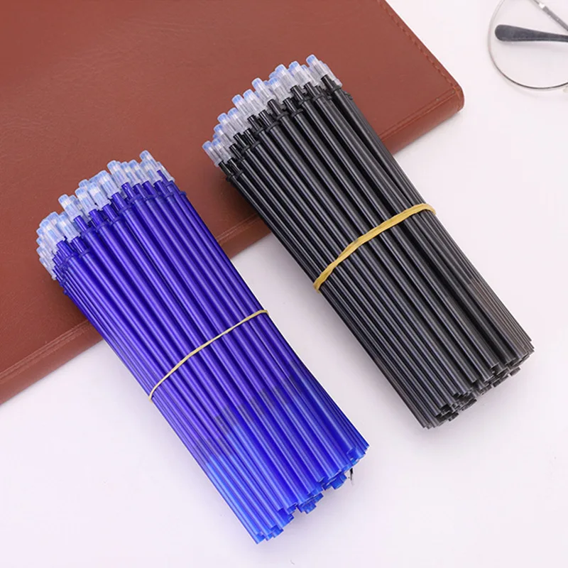 10Pcs Erasable Pen Refills Magic Gel Pens Rod Washable Handle 0.5mm Blue Black Ink Office School Supplies Stationery