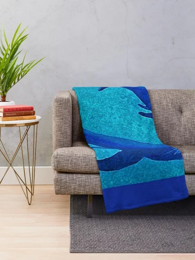 Water Blot Blue Whale Mother and Baby Throw Blanket Soft Beds Nap Quilt for babies Blankets