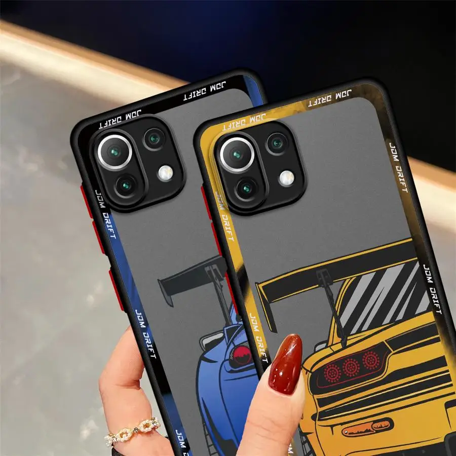 حافظة لهاتف Xiaomi Mi 11T Pro 11 Lite غطاء خلفي ياباني JDM Drift Car Red Sun