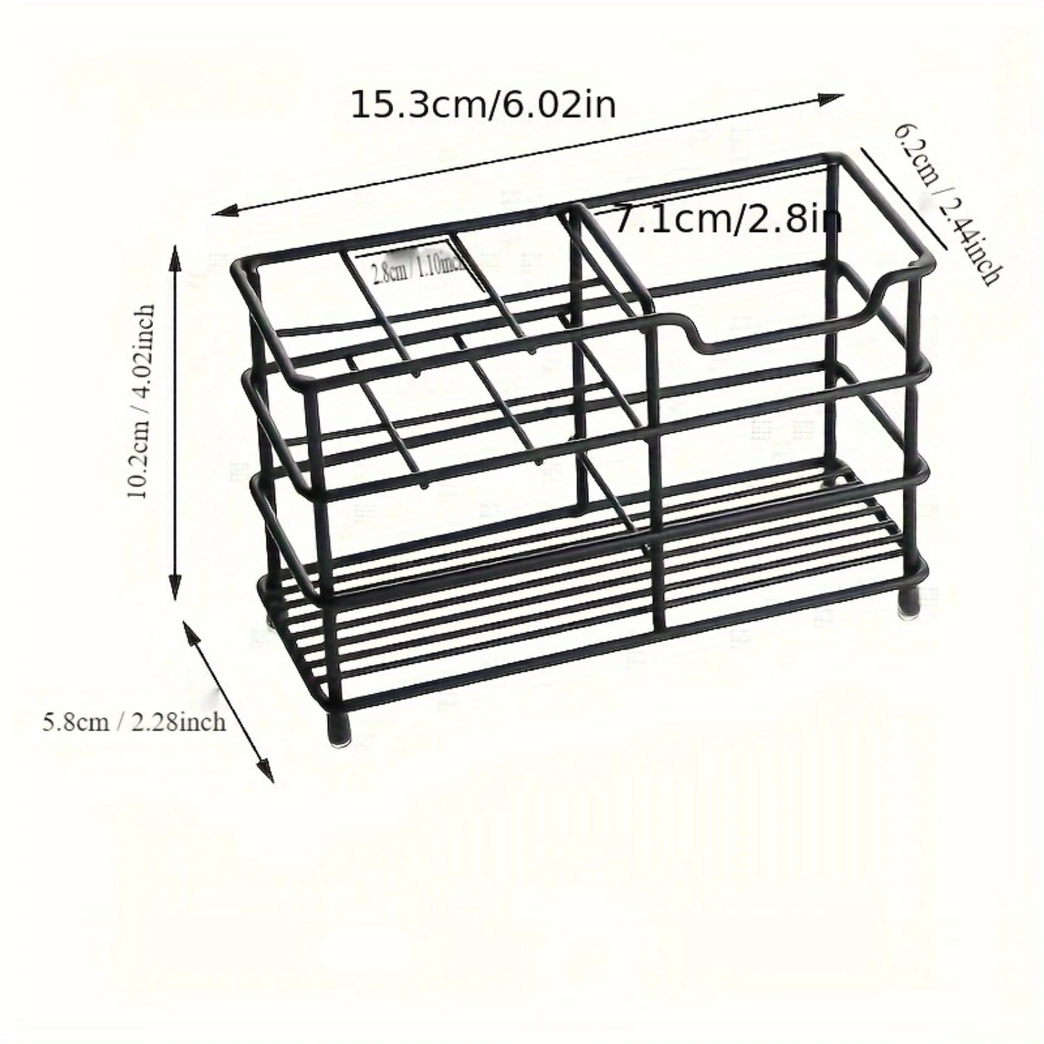1pc 스테인레스 스틸 칫솔 홀더, 독립형 수조 욕실 주최자, 다기능 칫솔 치약 랙