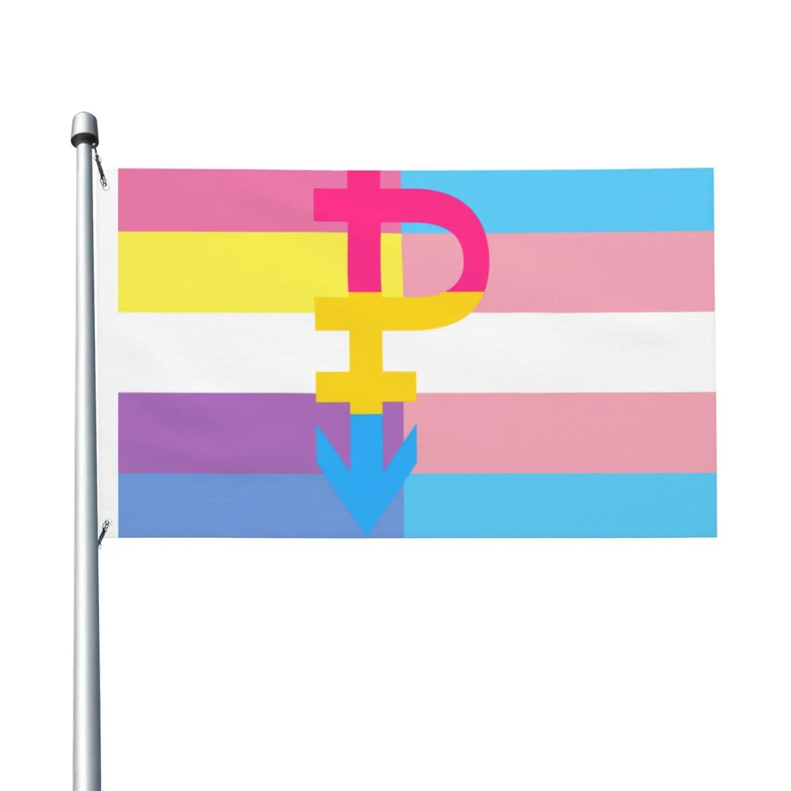 Flagnshow 100% Polyester Bigender Trans Pansexual Pride Flag