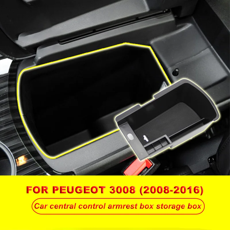 

Car Central Control Armrest Box Storage Box For Peugeot 3008 2008-2016 Container Holder Bin Glove Tray Interior Accessories