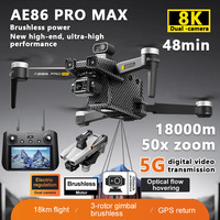 AE86 Pro Max 8K Dual Camera Drones 5GEIS 3-Axis PTZ 50X Zoom Brushless motor 360°Obstacle Avoidance Foldable Drone