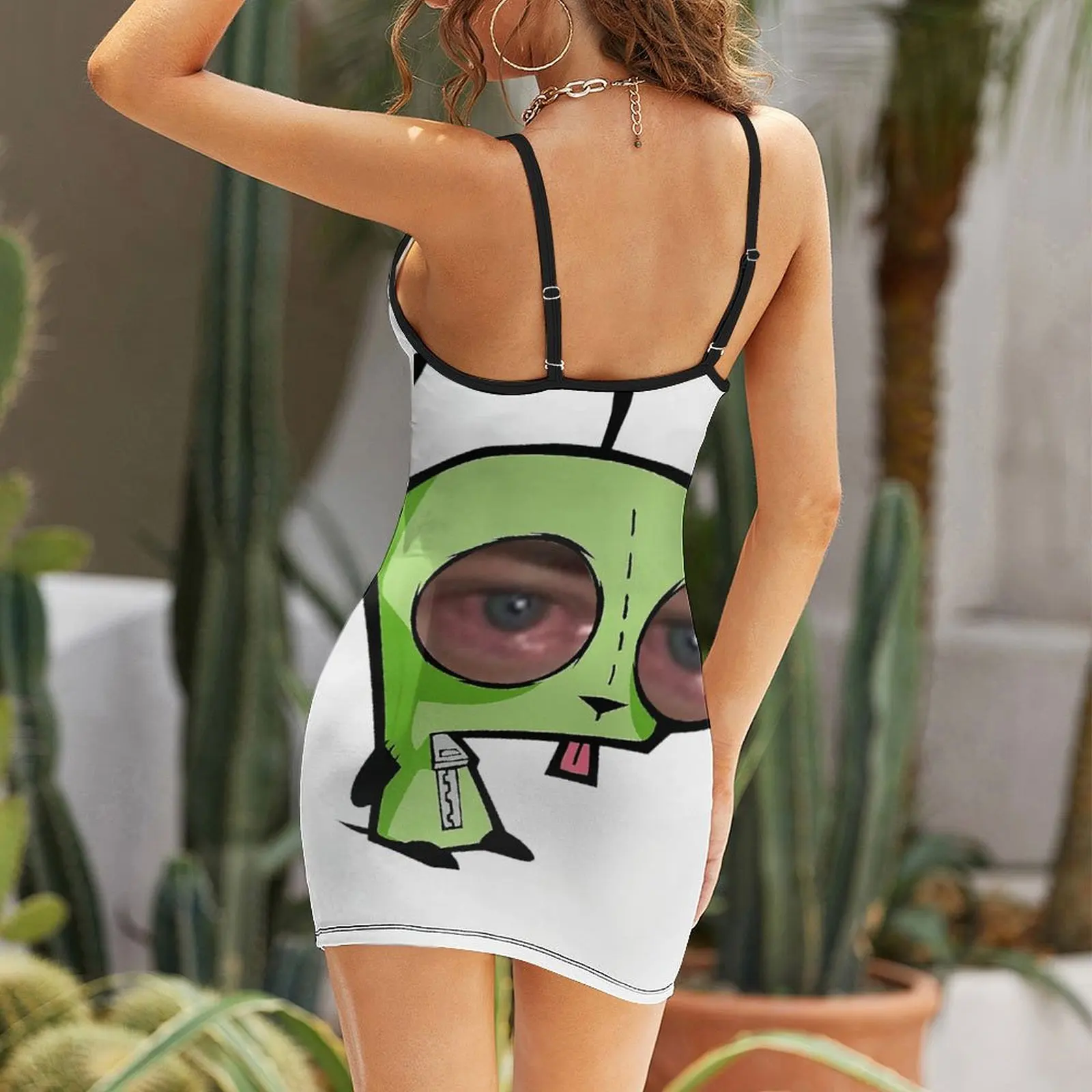 Invader Zim Gir With Brendan Fraser Crying Eyes  Y Women's Sling Dress Casual Graphic Sexy  Woman's Gown Joke Cocktails The Dres