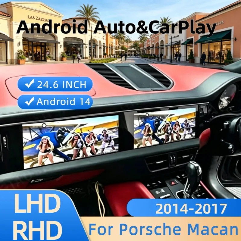 

RHD LHD Android 14 CarPlay Auto Car Radio Touch Screen 24.6" For Porsche Macan 2014-2017 Multimedia Stereo Player GPS Head Unit