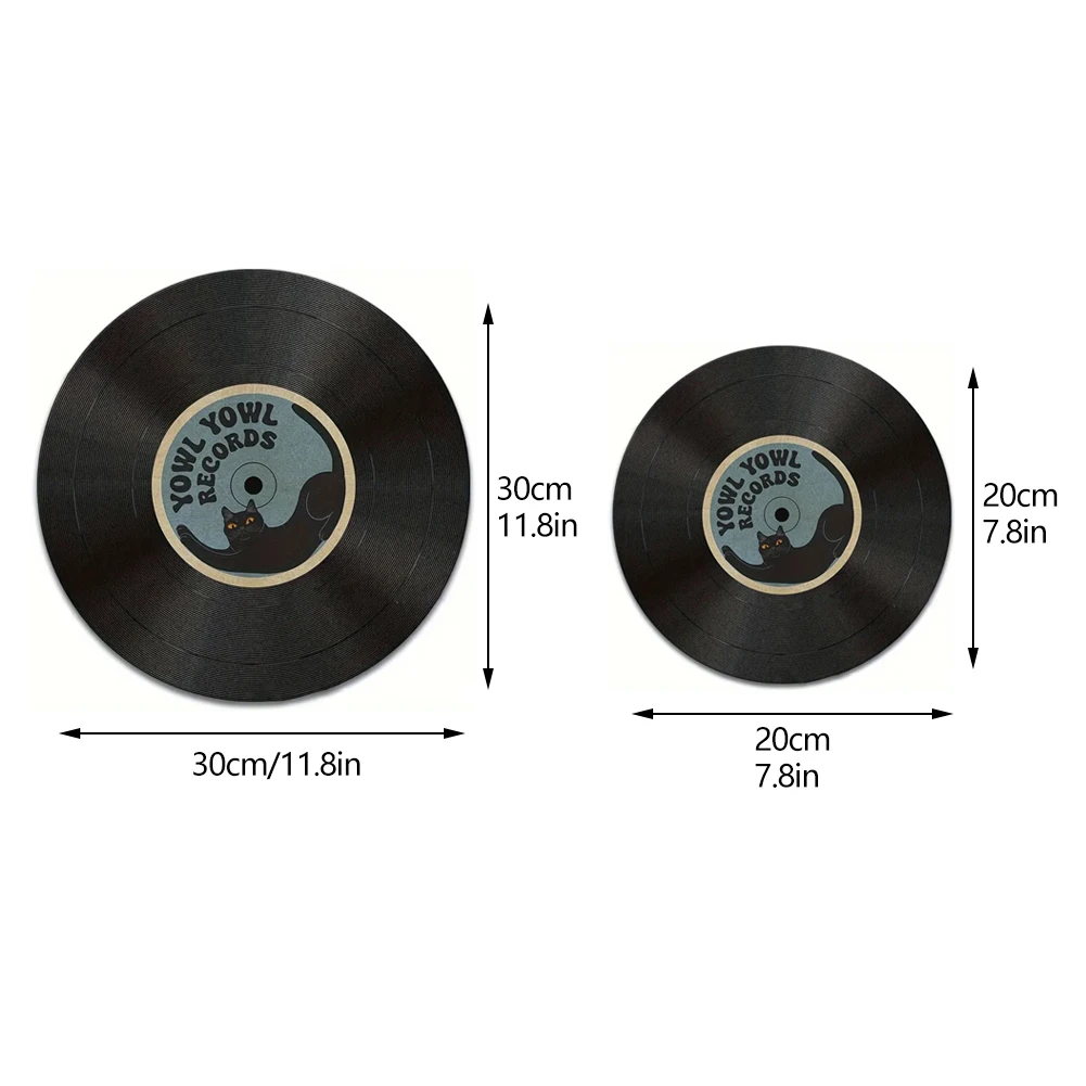 แผ่นรองเมาส์กันลื่น ลายไวนิลวินเทจ ทรงกลม ทำจากยาง สำหรับโต๊ะคอมพิวเตอร์ อุปกรณ์เสริมสำนักงาน แผ่นรองเมาส์ แผ่นรองเล่นเกม พรม ของใช้บนโต๊ะทำงาน