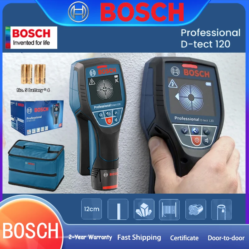 Bosch D-tect 120 Multi-detector Wall Scaner Dry Wall/Gereral/Concrete Mode Living-wire Water Pipe Wood Metal Detector