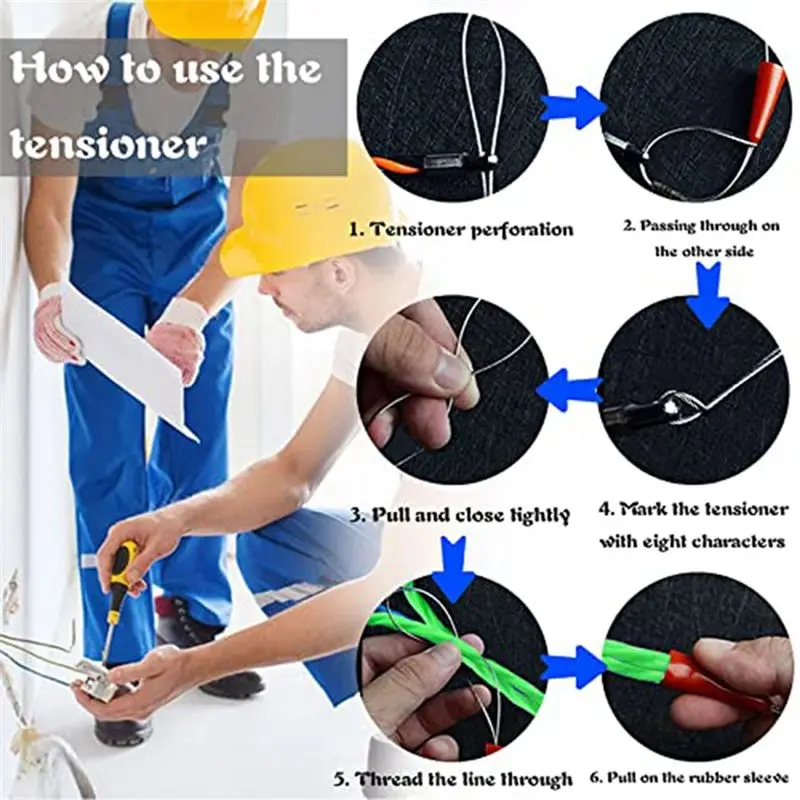 REST 10M 33Ft Fish Tape Cable Puller Kit 4.5Mm PET Electrical Cable Puller Through Wall Wire Guide Device Threader